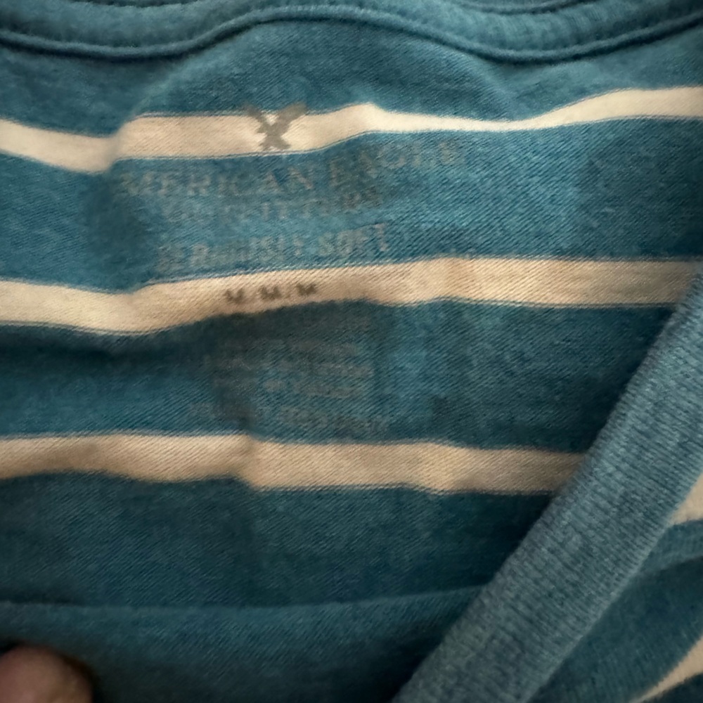 American Eagle Outfitters Blue and White Striped Tee